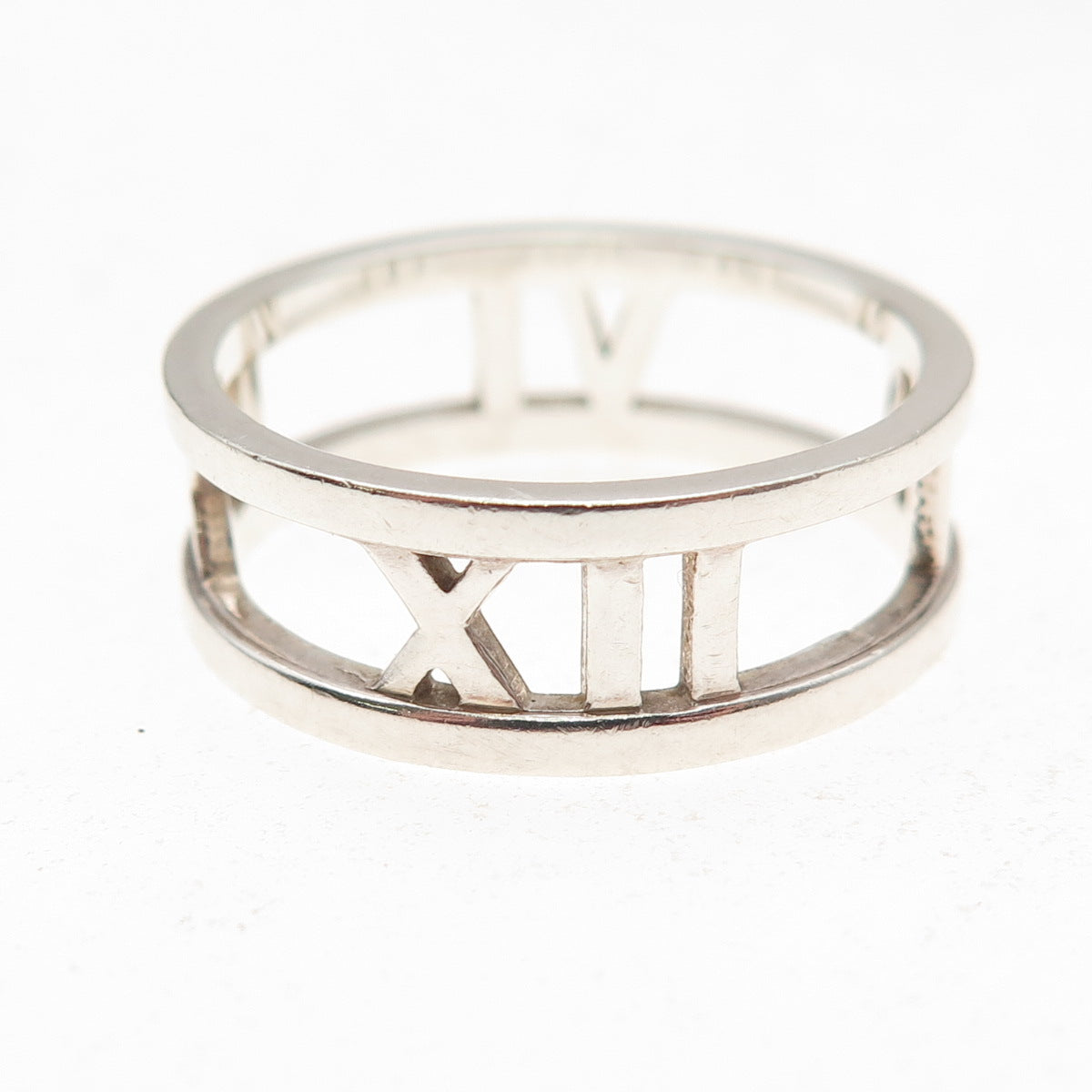 925 Sterling Silver Vintage Atlas Band Ring Size 10.5