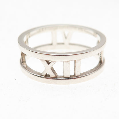 925 Sterling Silver Vintage Atlas Band Ring Size 10.5