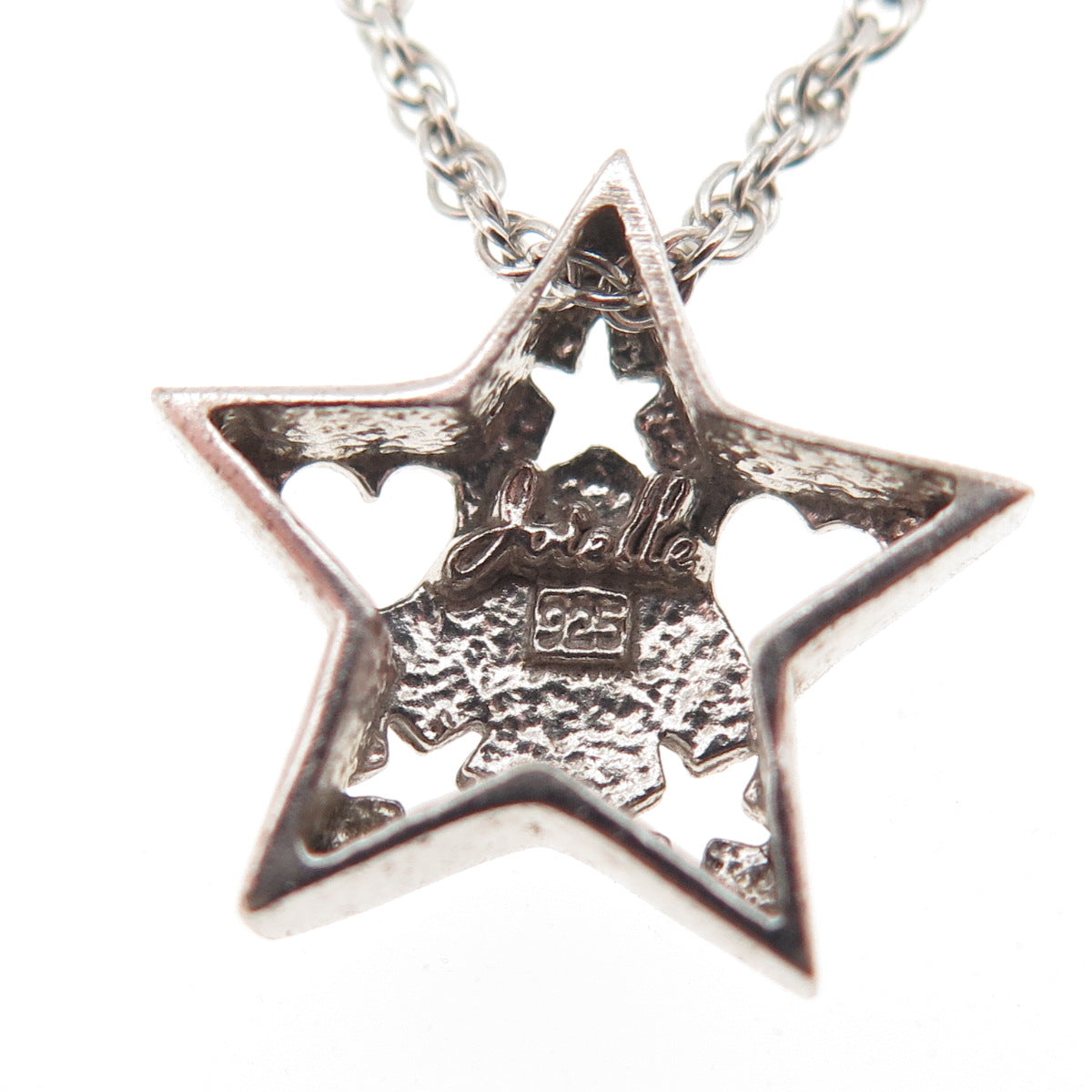 Joielle 925 Sterling Silver Vintage Heart Star Twisted Rope Chain Necklace 18"