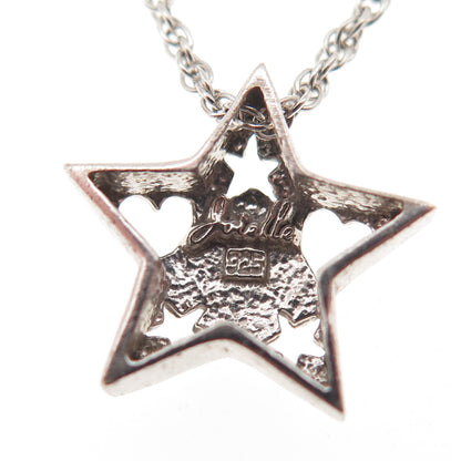 Joielle 925 Sterling Silver Vintage Heart Star Twisted Rope Chain Necklace 18"