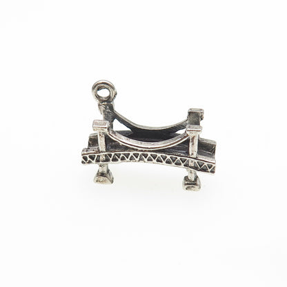 BEAU 925 Sterling Silver Vintage St. Lawrence Seaway Bridge Mini 3D Pendant