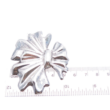 925 Sterling Silver Vintage Mexico Modernist Oxidized Pin Brooch