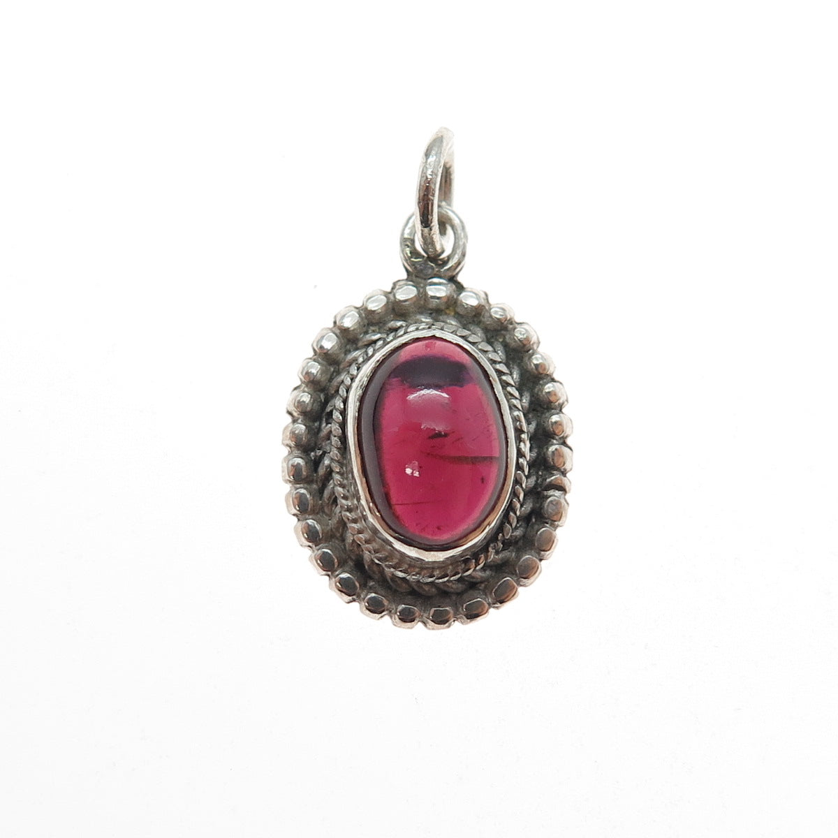 925 Sterling Silver Vintage Real Tourmaline Southwestern Mini Charm Pendant