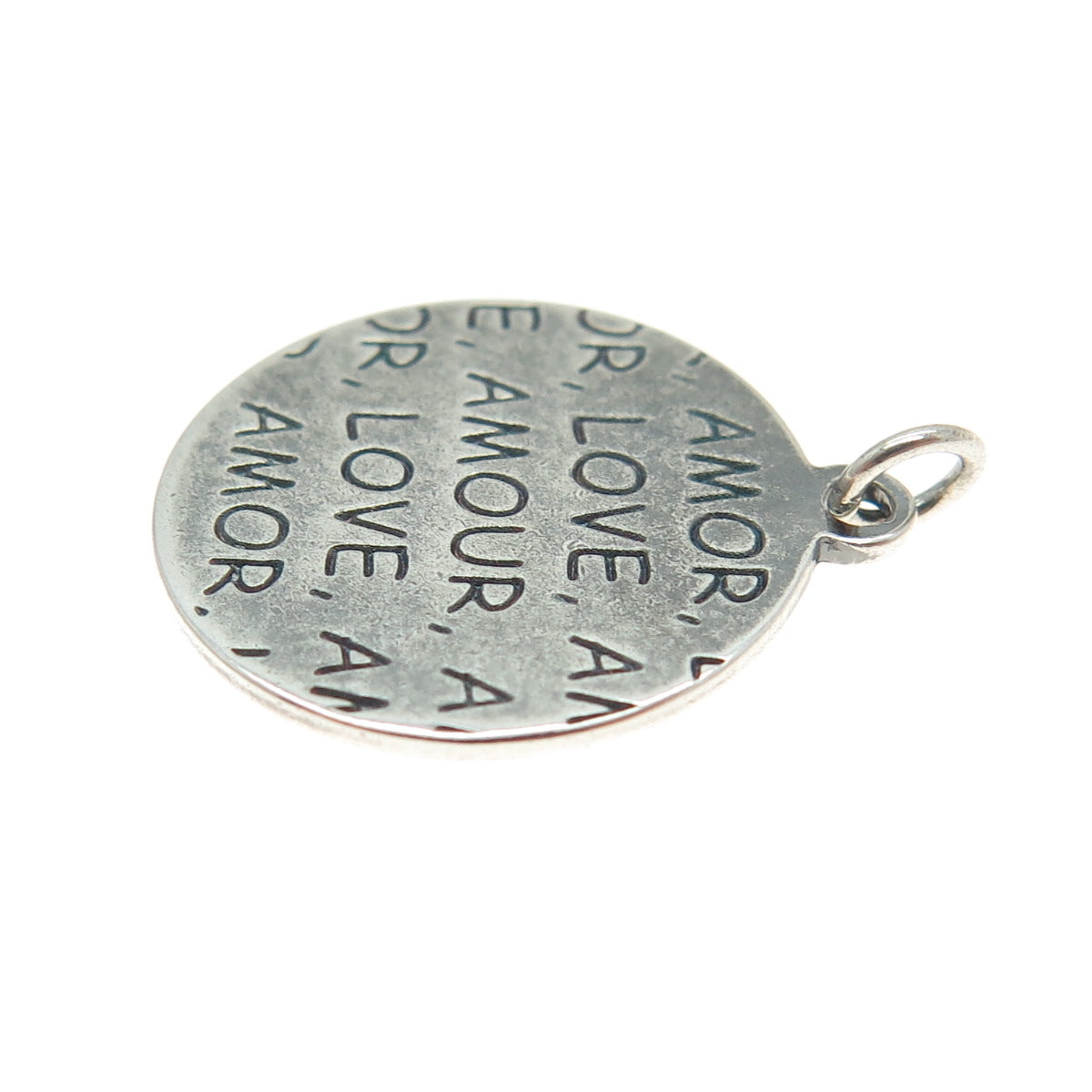 925 Sterling Silver "Amour Love Amor" Charm Pendant