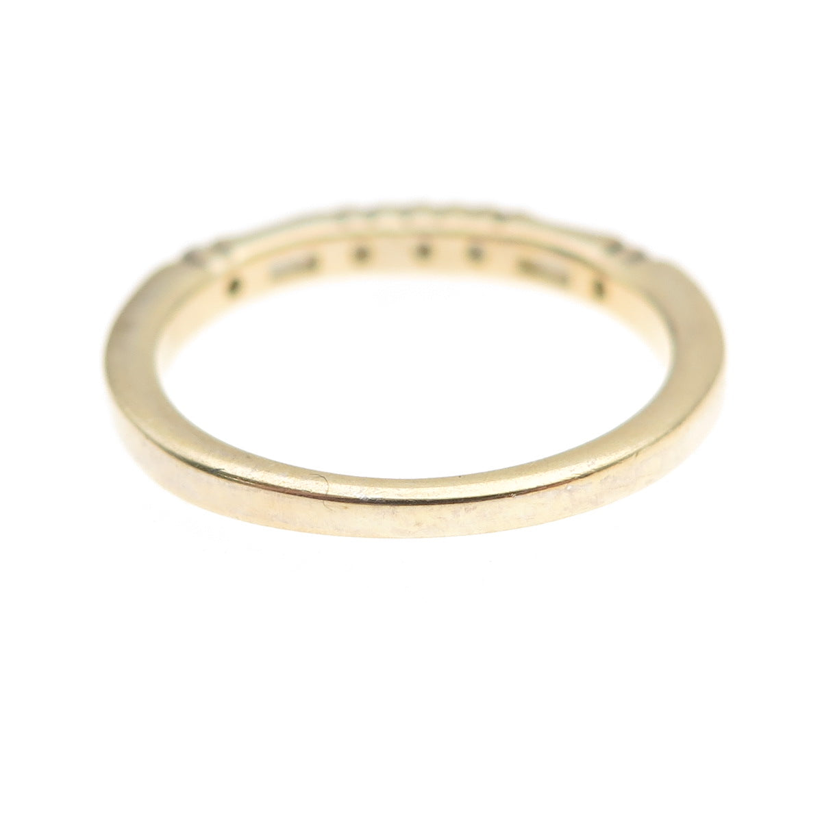 925 Sterling Gold Plated Round & Tapered Baguette-Cut C Z Engagement Ring Size 6