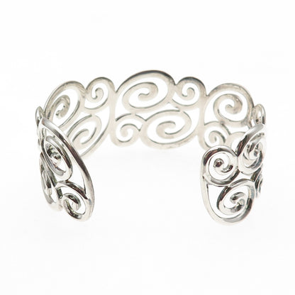 Ross Simons 925 Sterling Silver Vintage Swirl Adjustable Cuff Bracelet 6.5"