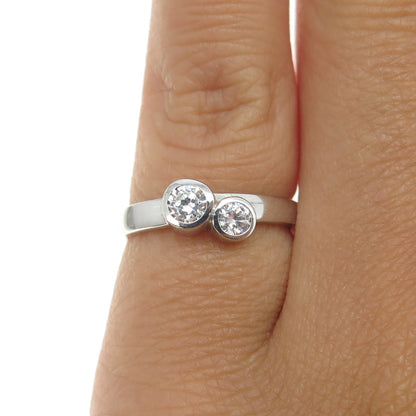 925 Sterling Silver Round-Cut C Z Ring Size 5