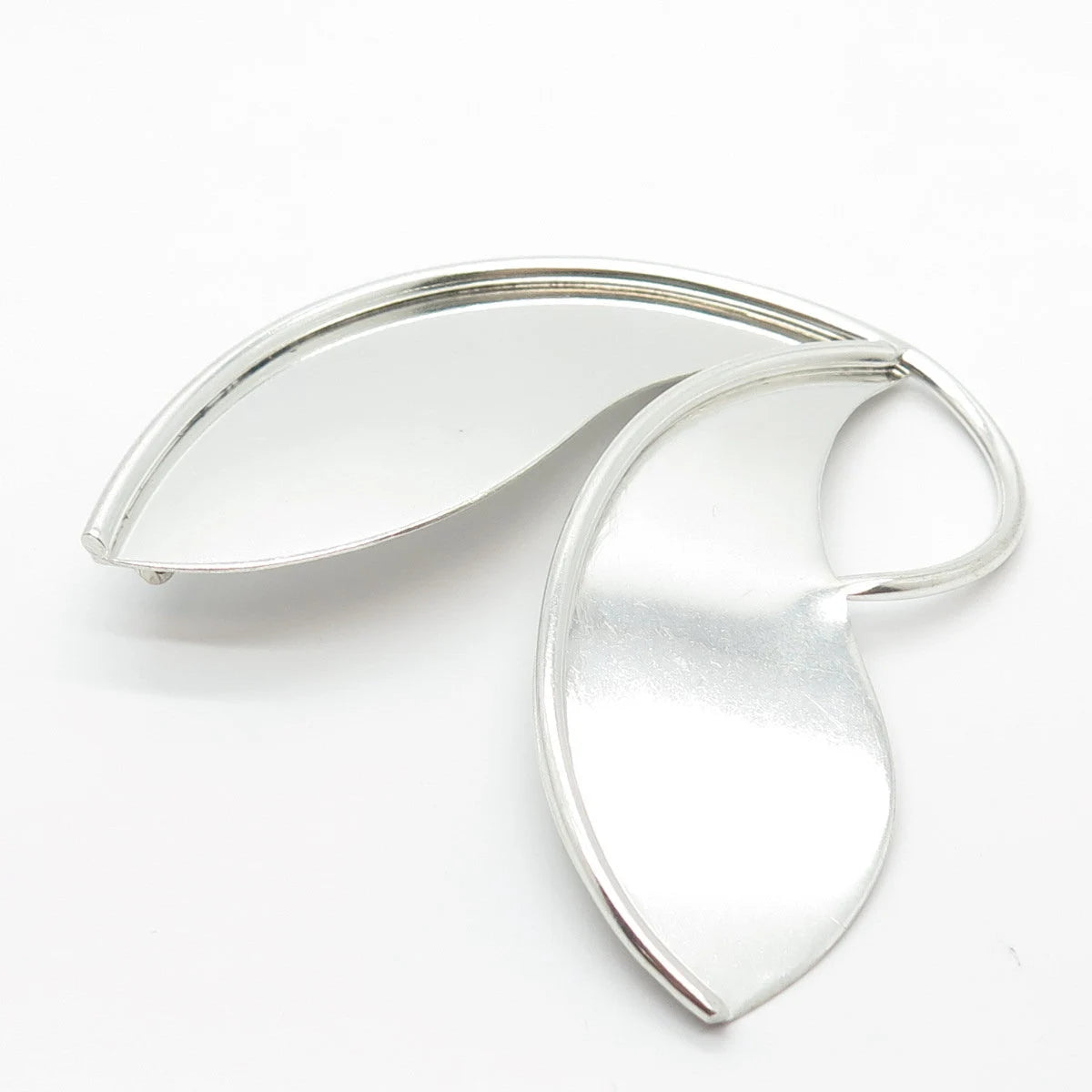 925 Sterling Silver Vintage LUNT Leaf Pin Brooch