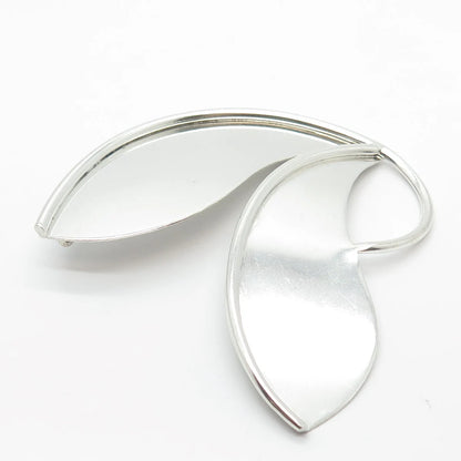 925 Sterling Silver Vintage LUNT Leaf Pin Brooch