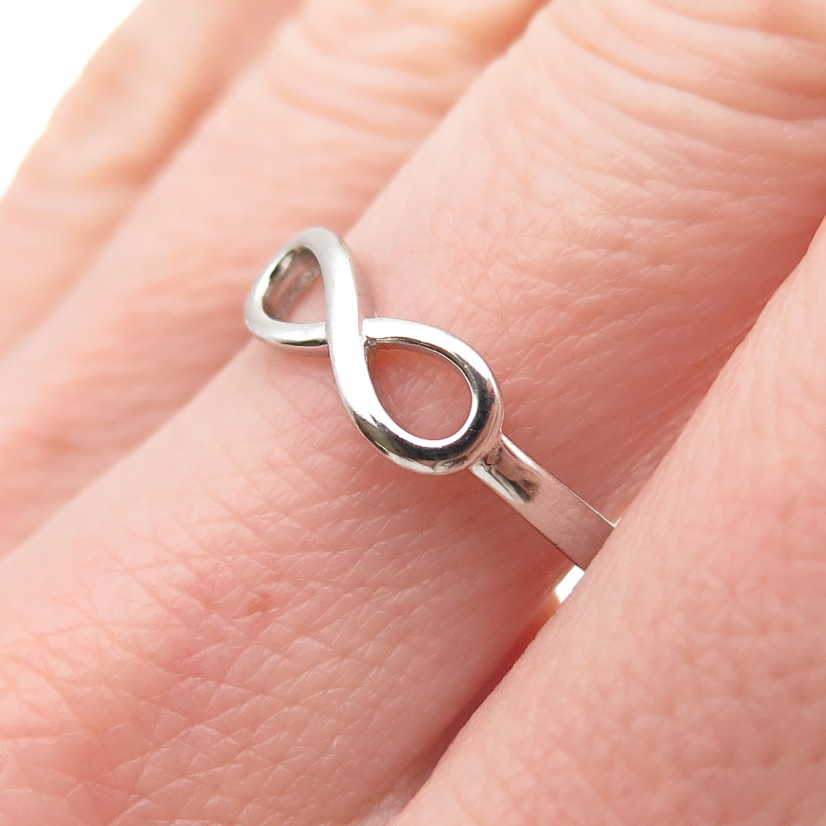 925 Sterling Silver Vintage Mother Infinity Ring Size 8