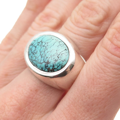 EXEX by Claudia Agudelo 925 Sterling Silver Vintage Real Turquoise Ring Size 6.5