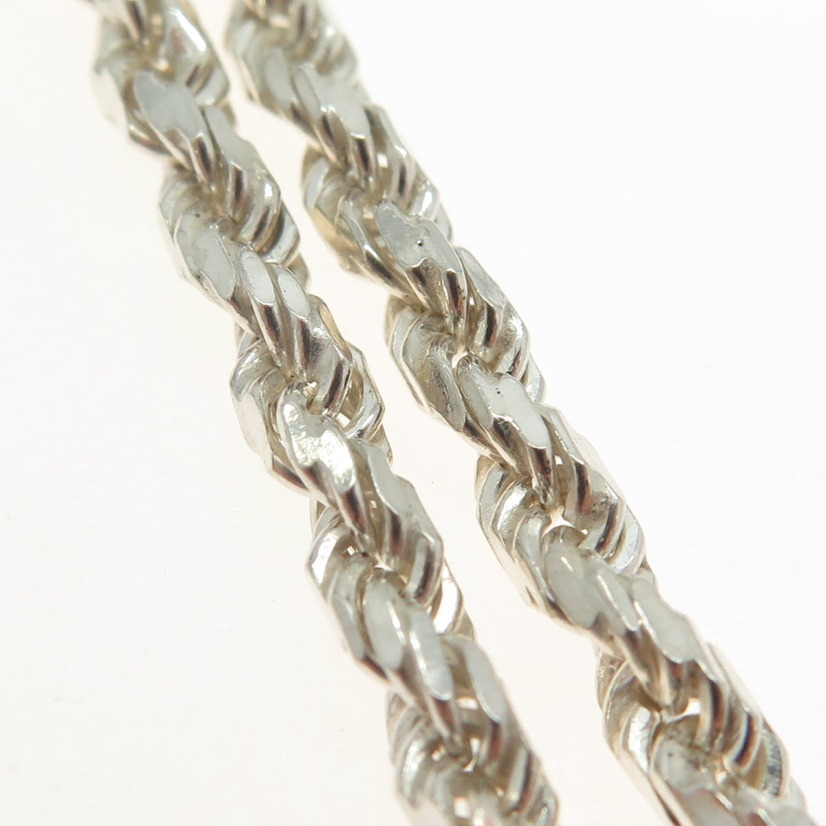 925 Sterling Silver Italy Twisted Rope Link Bracelet 7.75"