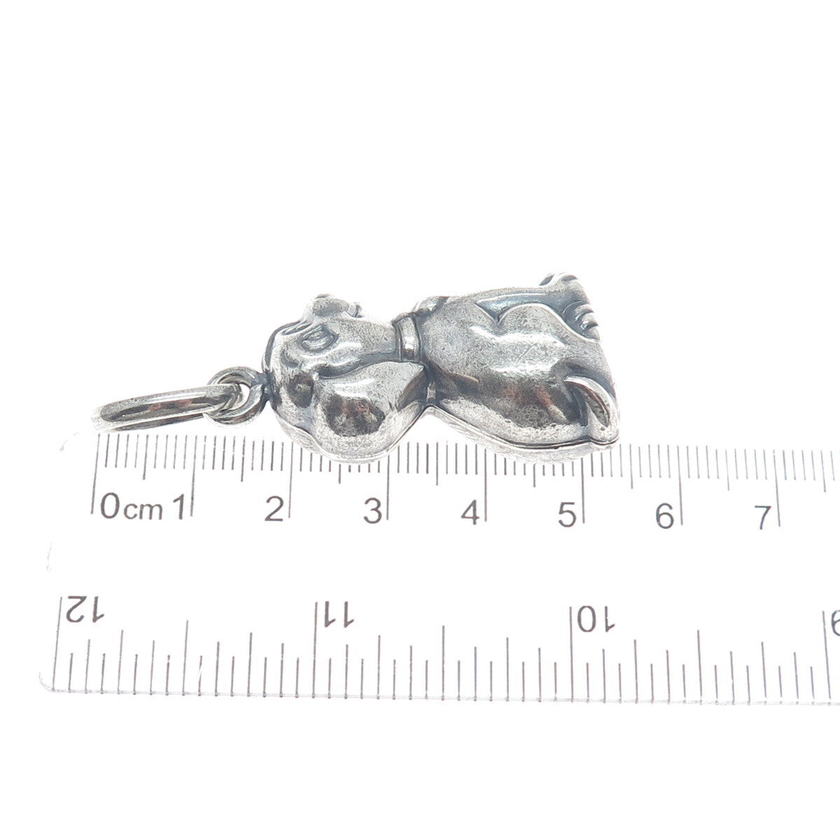 925 Sterling Silver Vintage Italy Ridgeback Dog Oxidized 3D Charm Pendant