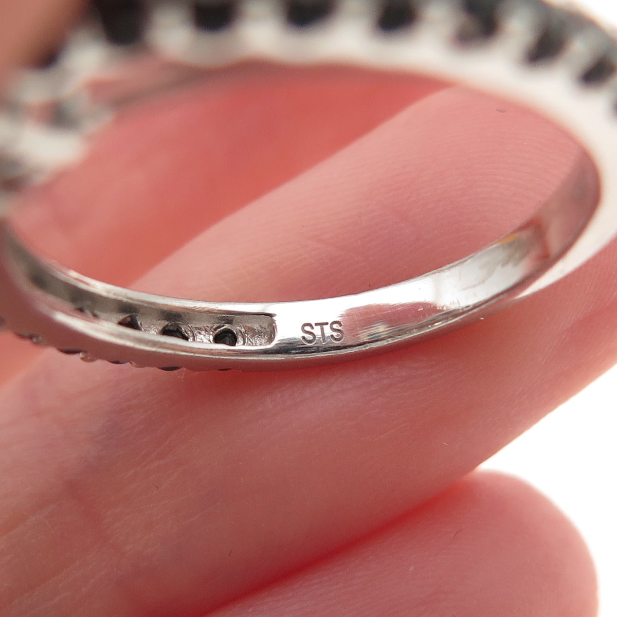 Chuck Clemency 925 Sterling Silver Real Turquoise & Black Spinel Ring Size 8