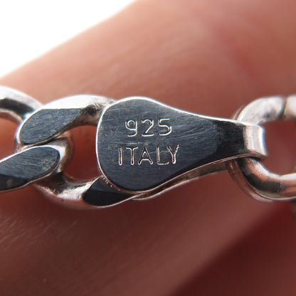925 Sterling Silver Vintage Italy Curb Chain Necklace 20"