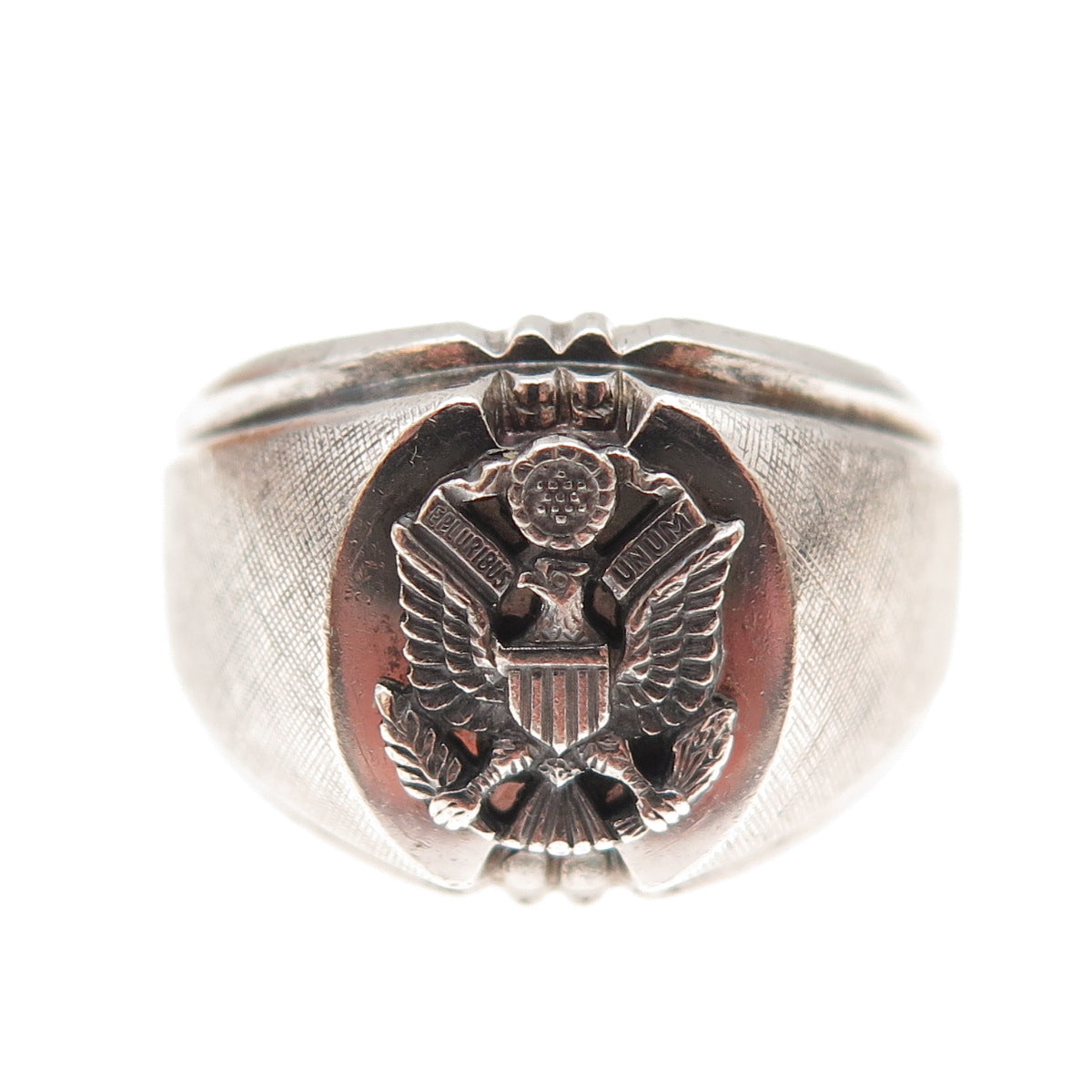 Dee Bee 925 Sterling Silver Antique WWII US Army Military Signet Ring Size 10