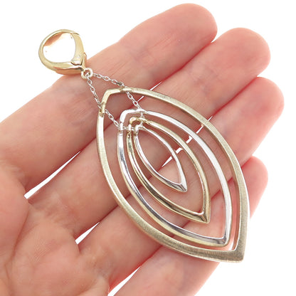 CAROLEE 925 Sterling Silver Gold Plated Vintage Modernist Petal Pendant