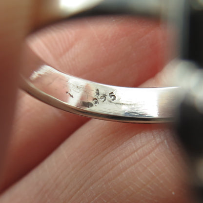 B. SUCHERMAN 925 Sterling Silver 2-Tone Vintage MOP Statement Ring Size 6.75