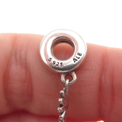 Pandora 925 Sterling Silver Daisy Flower Safety Chain Charm