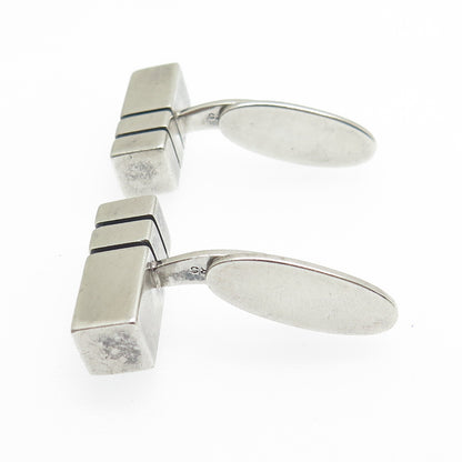 RANDERS SOLVVAREFABRIK Sterling Silver Vintage Denmark Modernist Bar Cufflinks