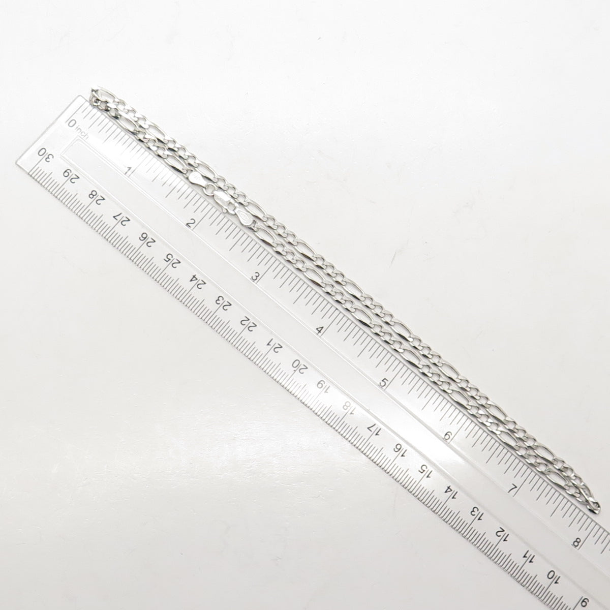 925 Sterling Silver Italy Figaro Chain Necklace 16"