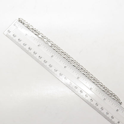 925 Sterling Silver Italy Figaro Chain Necklace 16"