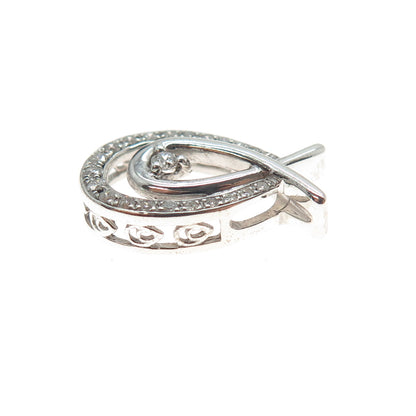 KENDRA SCOTT 925 Sterling Silver Real Round-Cut Diamond Mini Slide Pendant