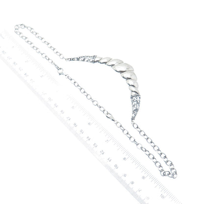 CAROLYN POLLACK 925 Sterling Silver Vintage Twisted Cable Chain Necklace 18-20"