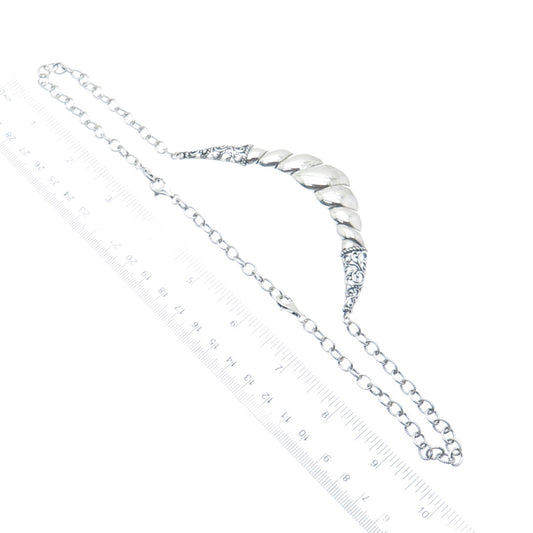 CAROLYN POLLACK 925 Sterling Silver Vintage Twisted Cable Chain Necklace 18-20"