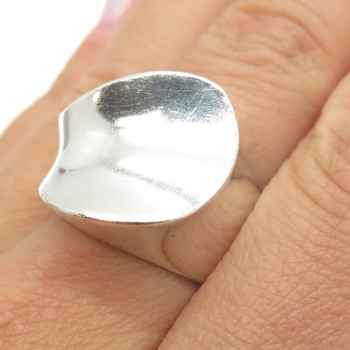 925 Sterling Silver Vintage Mexico Modernist Ring Size 8