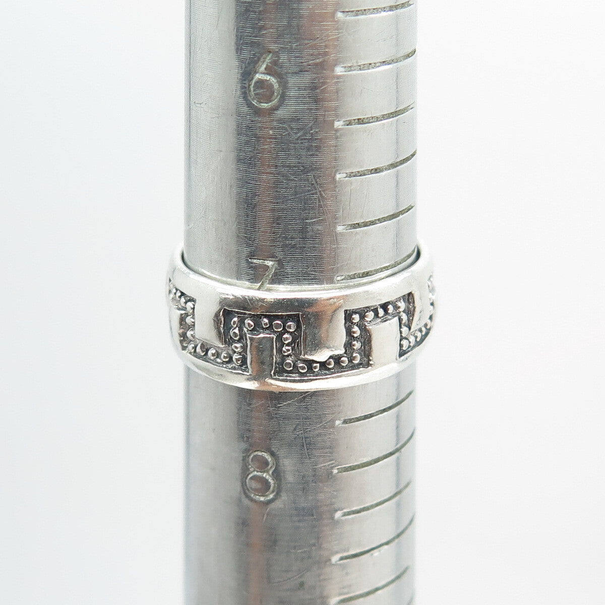 925 Sterling Silver Vintage Granulated Maze Band Ring Size 7.5