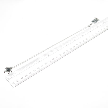 DASAN Sterling Silver Real Multi-Color Diamond Turtle Cable Chain Necklace 18"