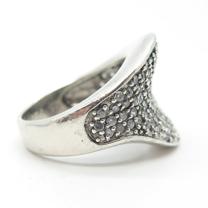 925 Sterling Silver Pave C Z Ring Size 9.25