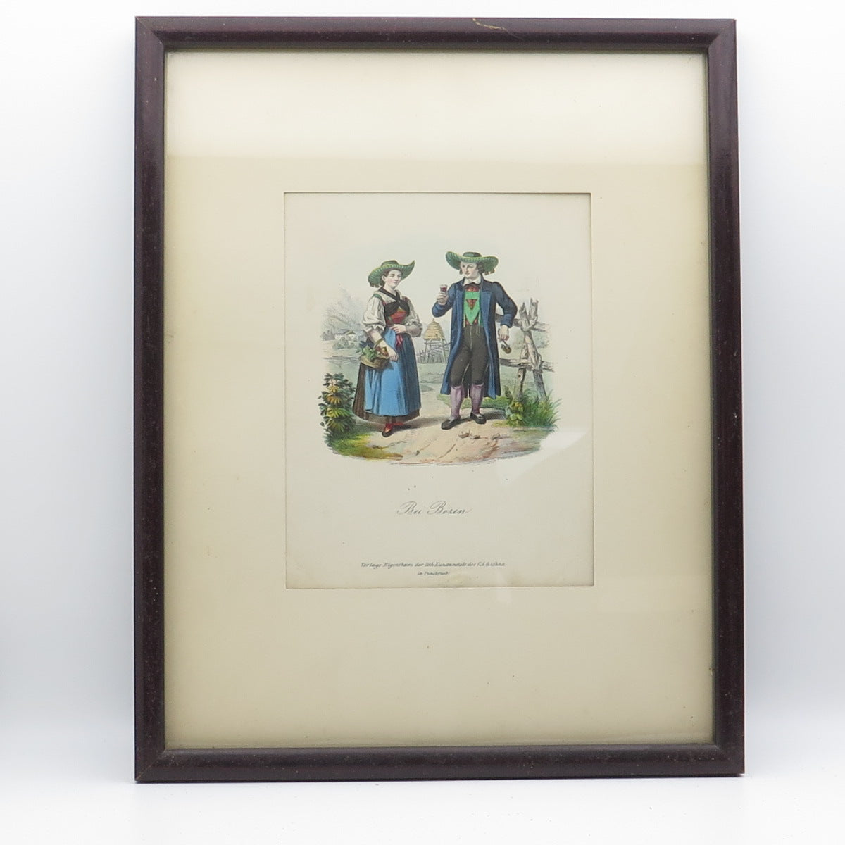 ANTIQUE End XIX Hand-Colored Lithograph Bei Bozen Tyrol C.A. Czichna