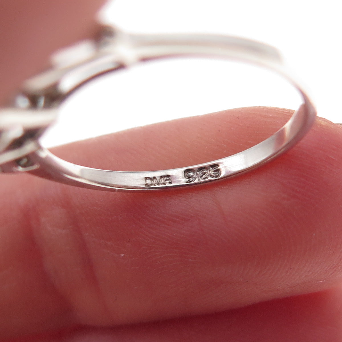 925 Sterling Silver Round-Cut C Z Engagement Ring Size 6.25