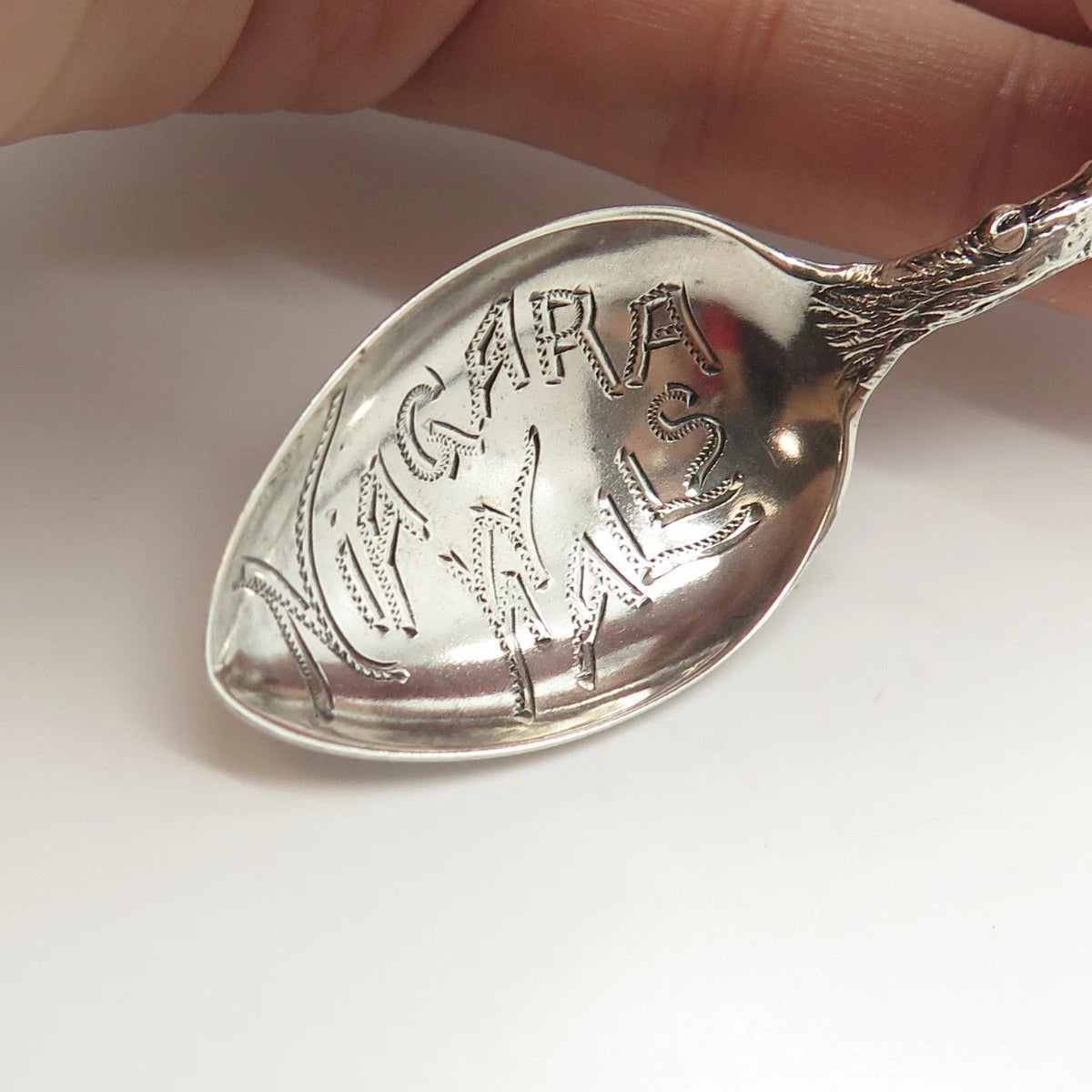925 Sterling Silver Antique Art Deco P.W. Ellis & Co. Enamel Niagara Falls Spoon