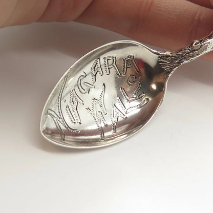 925 Sterling Silver Antique Art Deco P.W. Ellis & Co. Enamel Niagara Falls Spoon