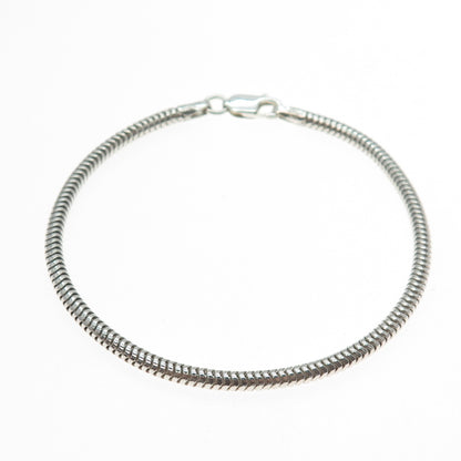 925 Sterling Silver Vintage Italy Snake Link Bracelet 7.25"