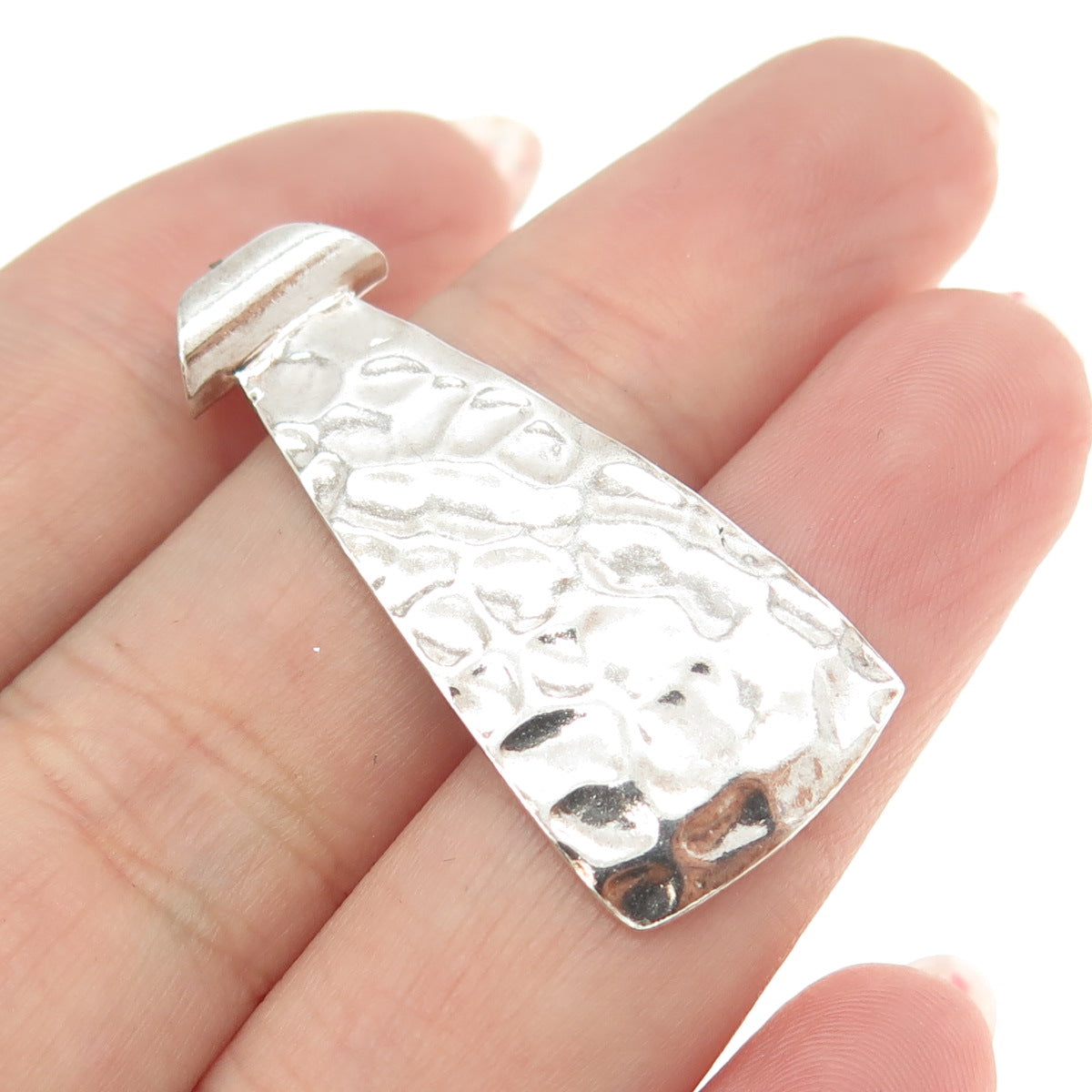 SILPADA 925 Sterling Silver Vintage Hammered Finish Modernist Slide Pendant