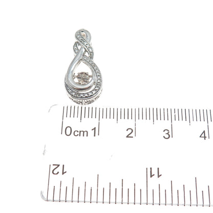 925 Sterling Silver Real Round-Cut Diamond Infinity Minimalist Slide Pendant