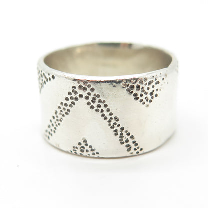 925 Sterling Silver Vintage Anna Laya Textured Band Ring Size 6