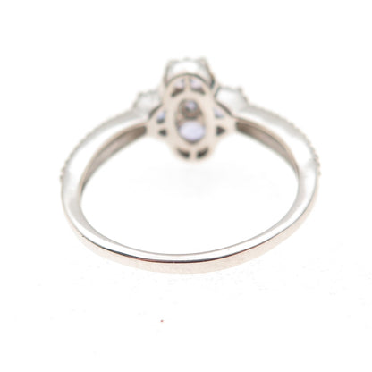 Chuck Clemency 925 Sterling Silver Real Tanzanite Floral Ring Size 7