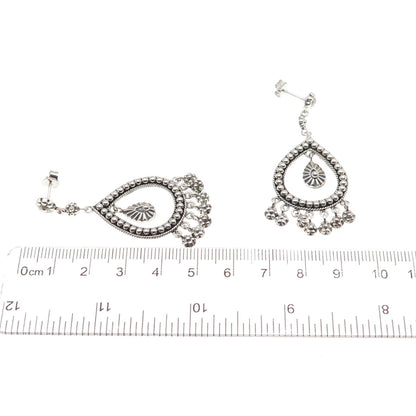DP Doug Paulus 925 Sterling Silver Vintage Beaded Teardrop Dangle Earrings