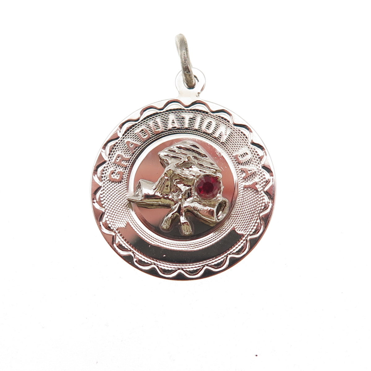 Spencer Co. 925 Sterling Silver Vintage Rhinestone Graduation Day Charm Pendant