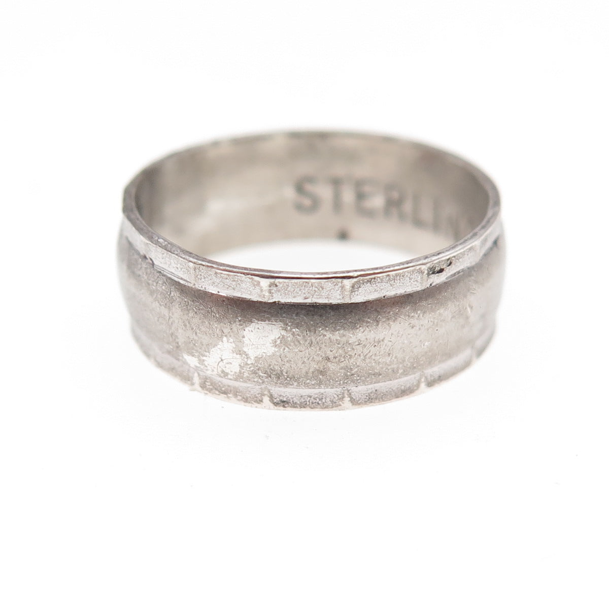 Joseph Esposito Sterling Silver Antique Art Deco Oxidized Band Ring Size 5.25