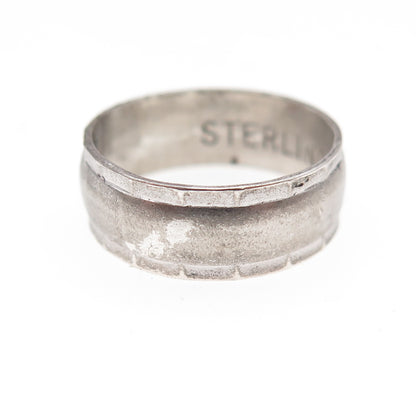 Joseph Esposito Sterling Silver Antique Art Deco Oxidized Band Ring Size 5.25