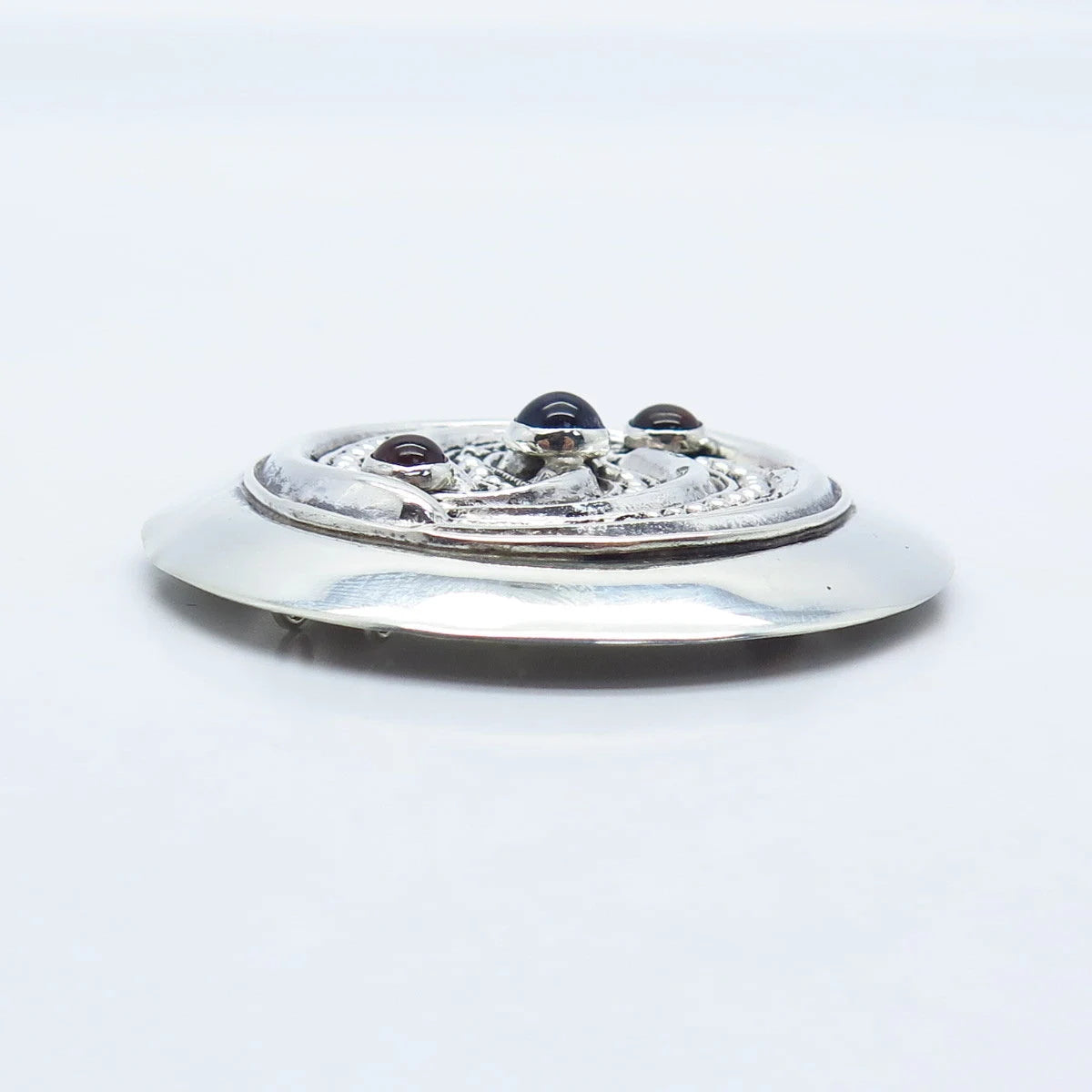 925 Sterling Silver Vintage Tulla Booth Amethyst & Citrine Gem Beaded Pin Brooch