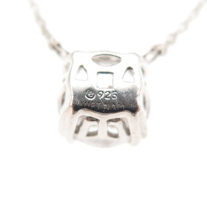 925 Sterling Silver Round-Cut C Z Cable Chain Necklace 16-18"