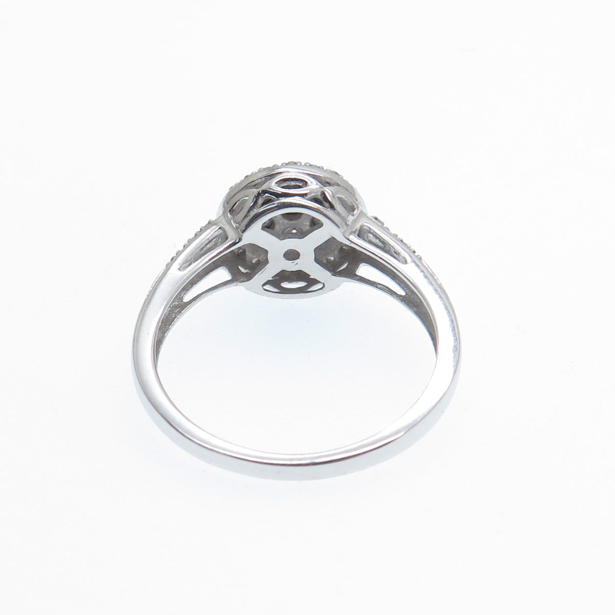 SK9 Allure Gems 925 Sterling Silver Real Diamond Engagement Ring Size 7.25