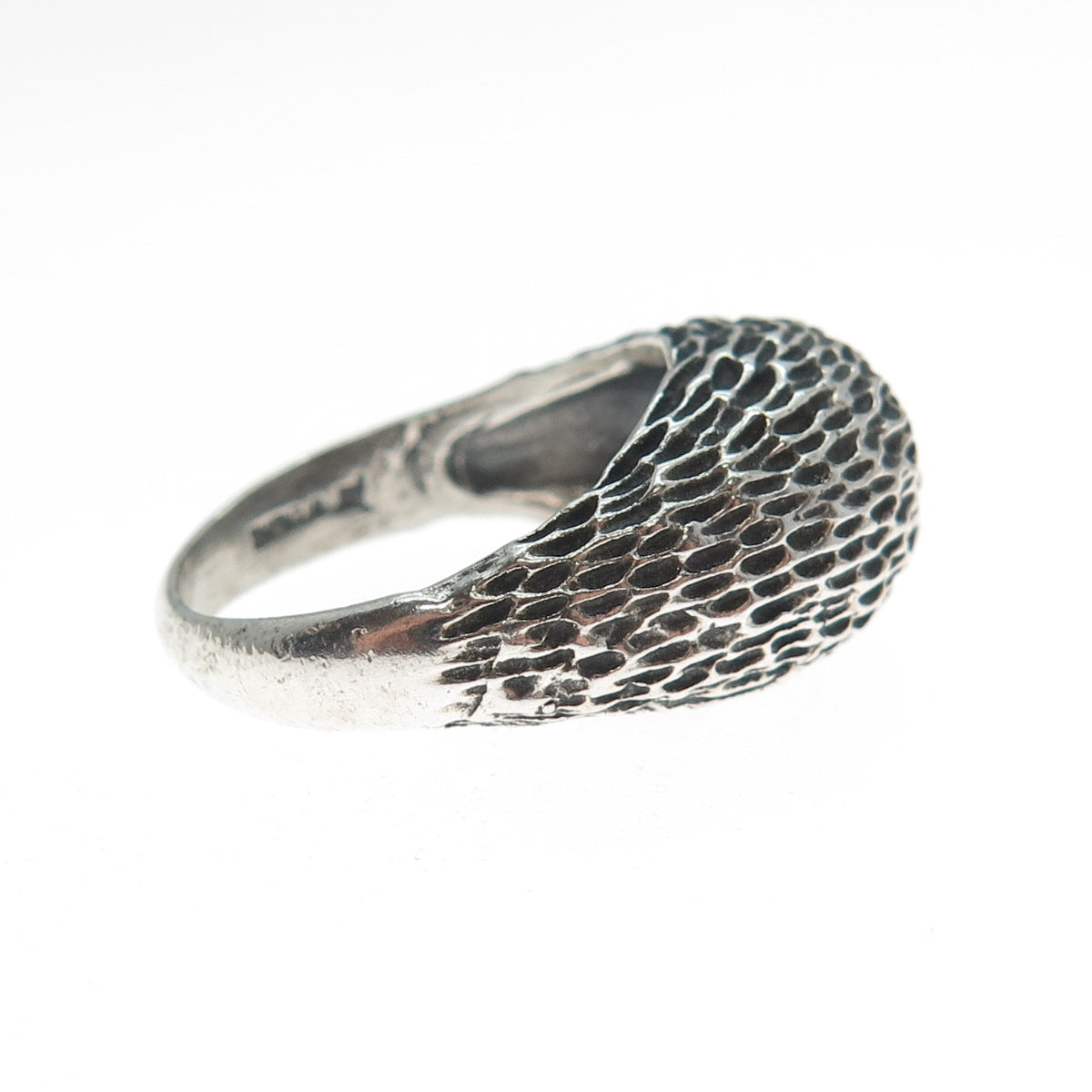 BELL TRADING POST Sterling Silver Vintage Modernist Dome Oxidized Ring Size 8